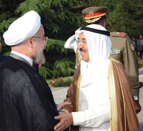 الرئيس الايراني حسن روحاني مرحبا بصاحب السمو الامير الشيخ صباح الاحمد﻿