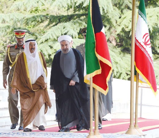 صاحب السمو الامير الشيخ صباح الاحمد والرئيس الايراني حسن روحاني﻿