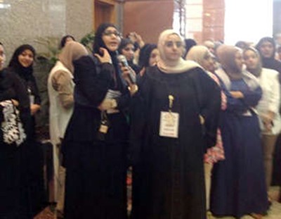 موظفات المؤسسة العامة للتامينات خلال الاضراب
