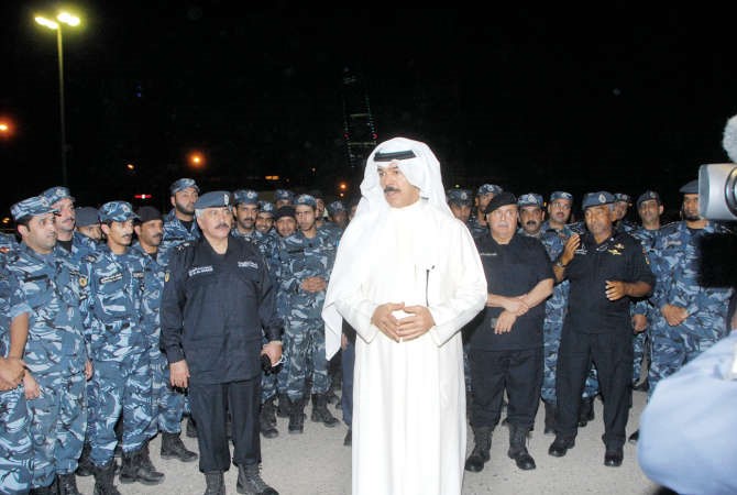 الشيخ محمد الخالد متحدثا الى ابنائه واخوانه من الامن الخاص