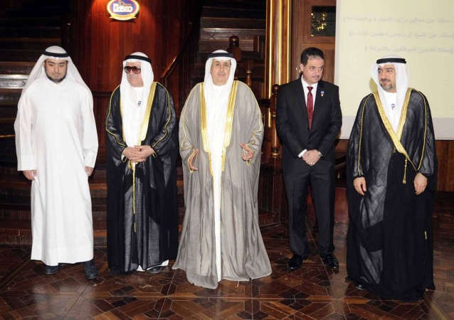 عبدالعزيز الخالدي وعبدالاله معرفي ومسؤولو داسكو خلال الحفل﻿
