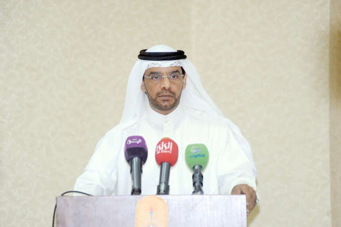 متعب العتيبي خلال المؤتمر الصحافي اسامة ابوعطية