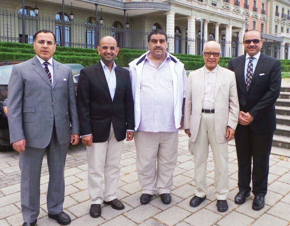 السفير بدر التنيب وفهد المعجل واحمد اسماعيل بهبهاني ودنايف الحجرف والسفير جمال الغنيم
