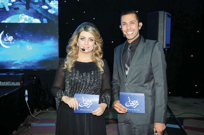 محمد نجم وورود حيات تالقا في حفل الافتتاح﻿