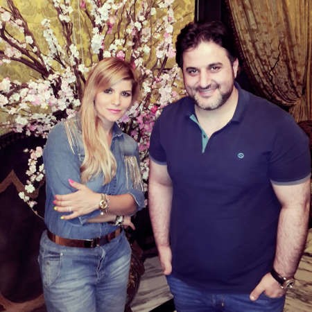 ملحم زين مع مقدمة البرنامج الاعلامية نسرين الظواهرة