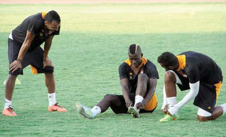 لاعبو الزمالك في التدريبات الاخيرة قبل مواجهة غزل المحلة