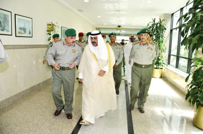 الشيخ مشعل الاحمد لدى وصوله الى مقر الاحتفال﻿