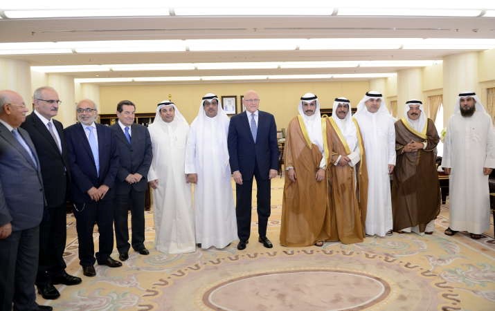 رئيس مجلس الامة مرزوق الغانم مع رئيس وزراء جمهورية لبنان تمام سلام