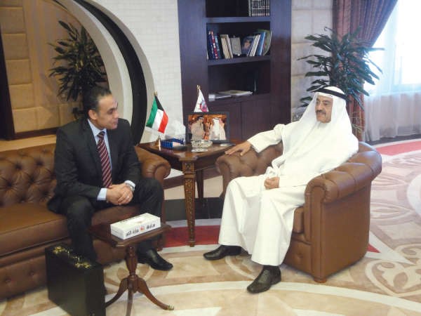 الفريق اول ماحمد الرجيب لدى استقباله العميد حاتم عاشور﻿