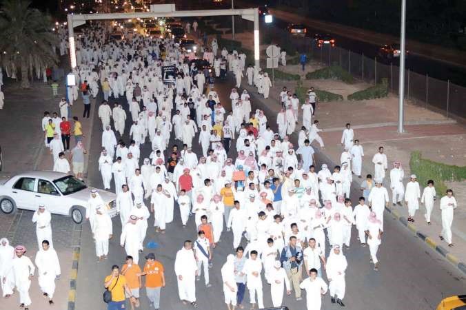 جانب من المسيرة التضامنية مع النائب السابق مسلم البراك﻿