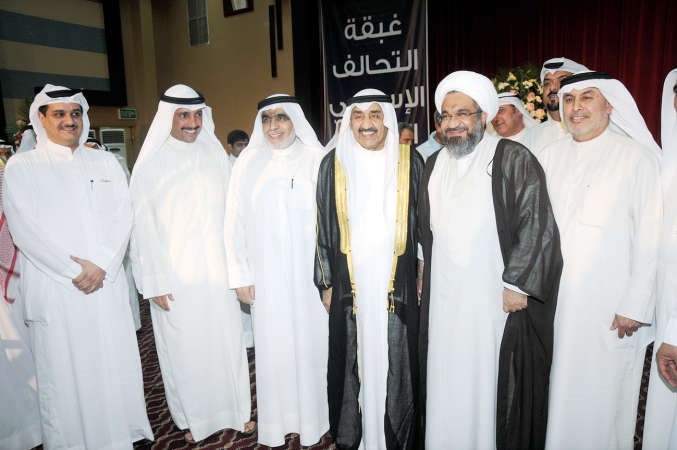 مرزوق الغانم وجاسم الخرافي واياد جاسم الخرافي وعدنان عبد الصمد وحسين المعتوقخلال غبقة التحالف الوطنيمحمد خلوصي