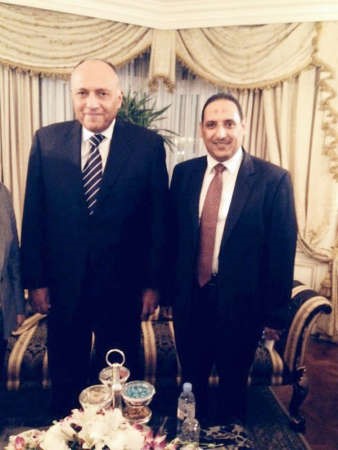 وزير الخارجية المصري سامح شكري مع الزميل اسامةابو السعود﻿