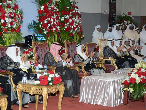 صاحب السمو الامير الشيخ صباح الاحمد وسمو ولي العهد الشيخ نواف الاحمد والشيخ مشعل الاحمد والشيخ سلمان الحمودوالحضور يبدون اعجابهم بفقرات نادي الصم﻿