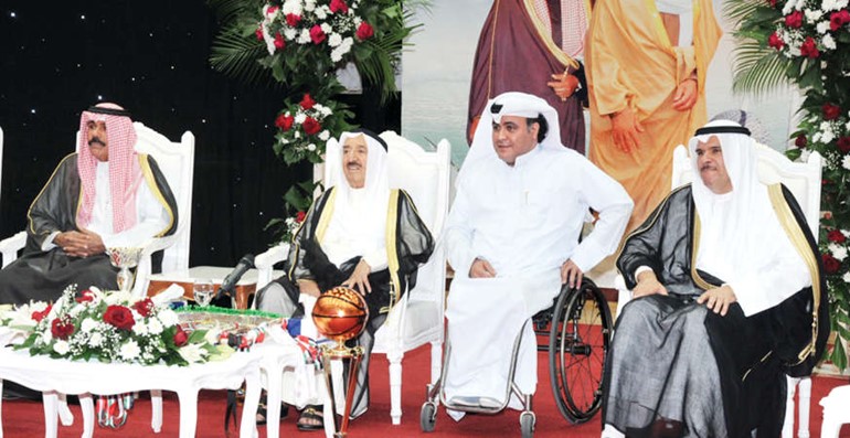 صاحب السمو الامير الشيخ صباح الاحمد وسمو ولي العهد الشيخ نواف الاحمد والشيخ سلمان الحمود وشافي الهاجري﻿