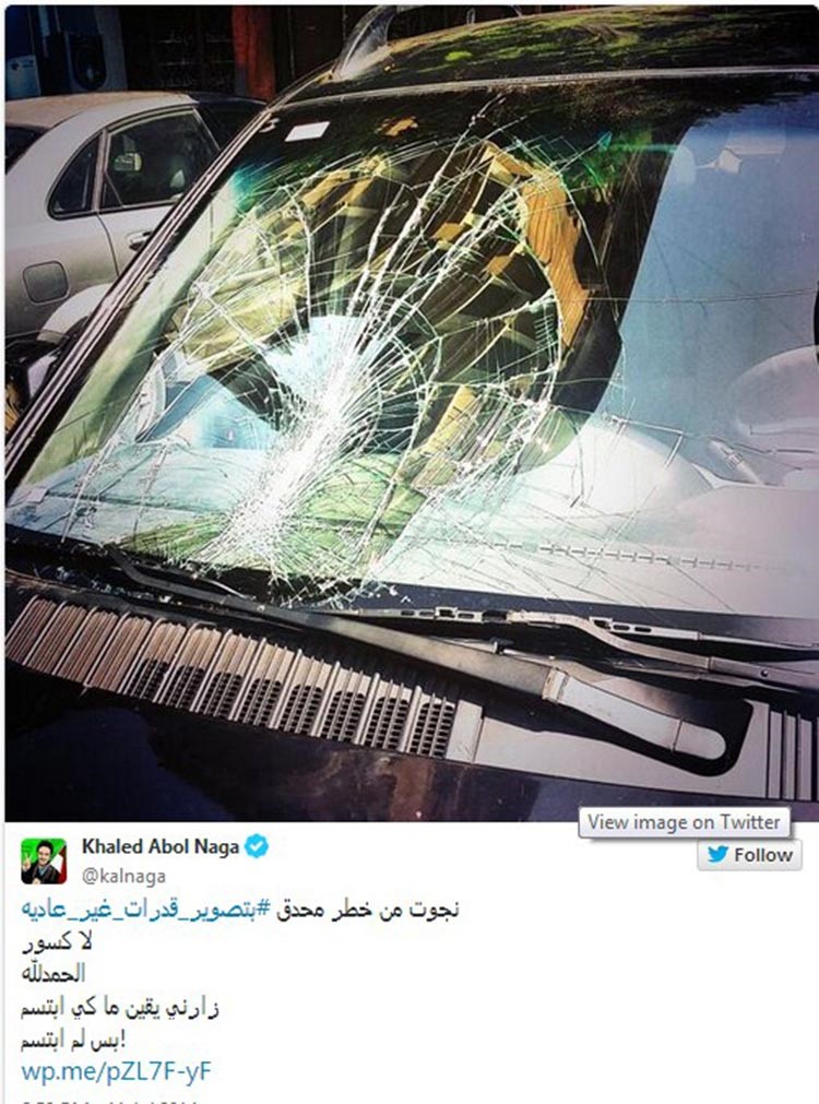 صورة: خالد أبو النجا ينجو من الموت بأعجوبة 