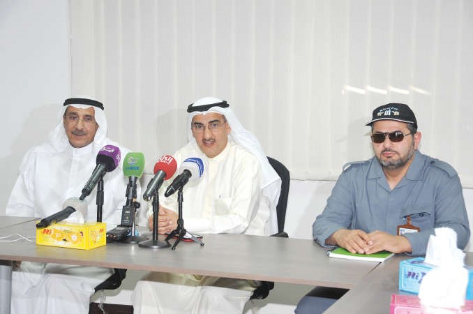 جانب من المؤتمر الصحافي للوزير م عبدالعزيز الابراهيم بحضور م احمد الجسار﻿