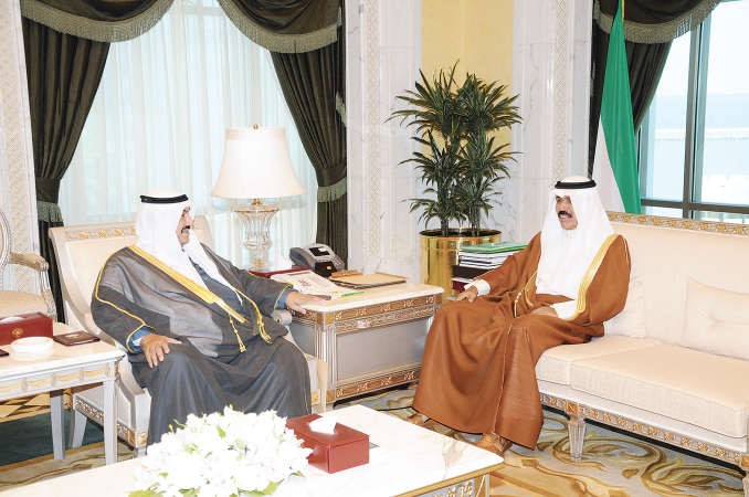  سمو ولي العهد الشيخ نواف الاحمد مستقبلا سمو الشيخ ناصر المحمد