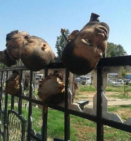 صور مرعبة.. أسترالي "داعشي" يعلق رؤوس ضحاياه على درابزين ويبتسم للكاميرا ! وصدمة في استراليا