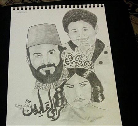 بالصور.. فانز قصي خولي يفجرون مواهبهم في رسم الخديوي