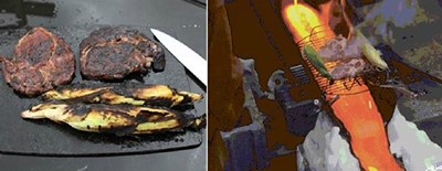 بالفيديو.. بريطاني يشوي اللحم على الحمم البركانية المنصهرة