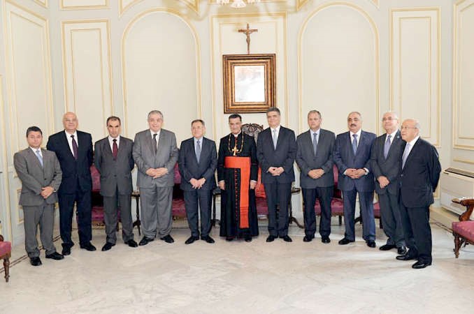البطريرك الراعي مستقبلا وفدا من كتلة المستقبل برئاسة الرئيس فؤاد السنيورة محمود الطويل