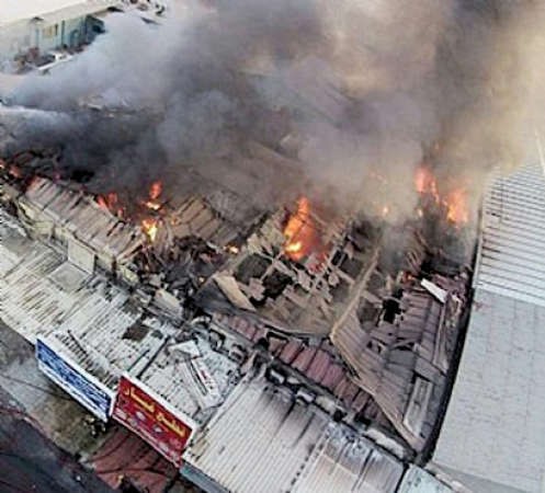 صورة التقطها رجال الاطفاء باستخدام طائرة لاسلكية للحريق﻿