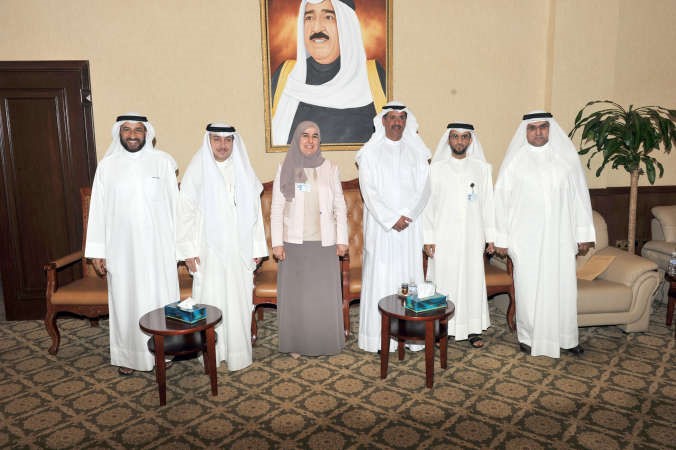 داحمد الاثري وقيادات الهيئة في استقبال المهنئين﻿