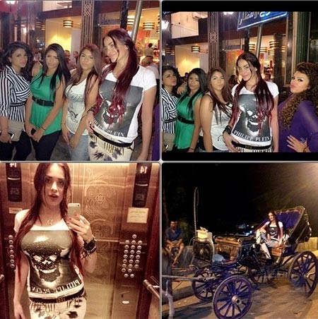 بالصور.. دومينيك حوراني تحتفل بعيد ميلادها على وصلة رقص من دينا 