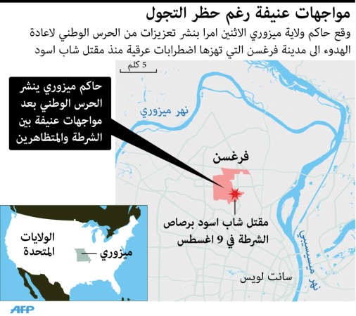 استدعاء الحرس الوطني بعد مظاهرات عنيفة في فيرغسن الأميركية