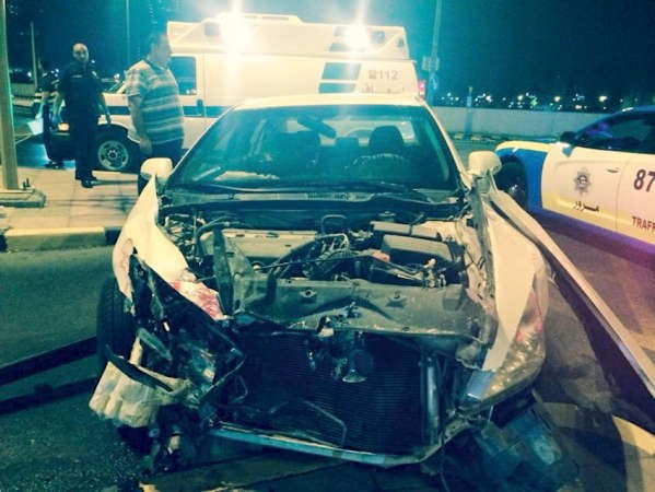 سيارة العائلة الكويتية بعد الحادث﻿