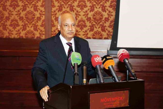 السفير المصري عبد الكريم سليمان متحدثا﻿