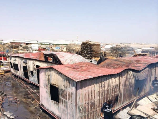 منظر عام للشاليهات بعد الحريق﻿