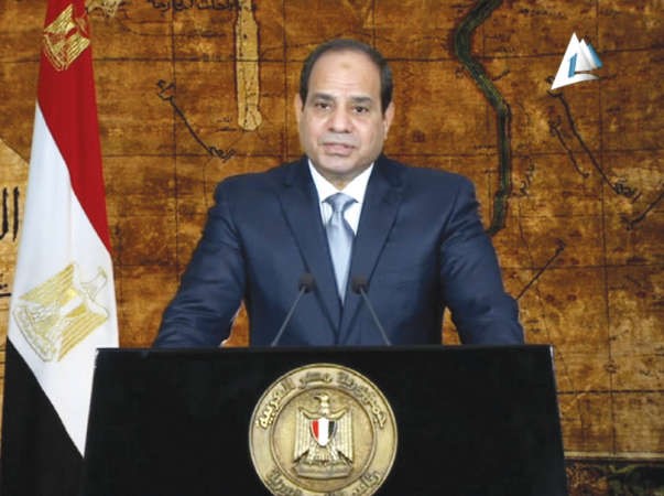 صورة متلفزة للرئيس المصري عبدالفتاح السيسي خلال كلمته امس اپ