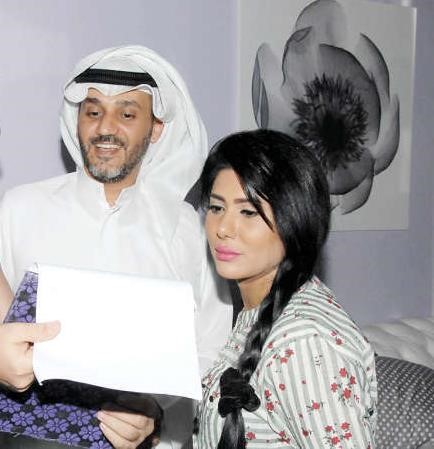 خالد البريكي وملاك اثناء التصوير﻿