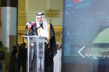 الشيخ احمد النواف متحدثا خلال الاحتفال ﻿