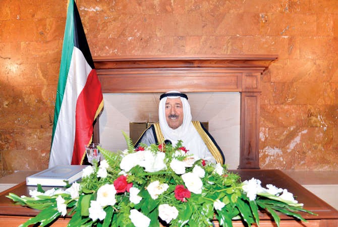 صاحب السمو الامير الشيخ صباح الاحمد خلال القاء كلمته﻿