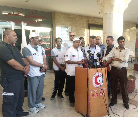خالد الزيد يلقي كلمته بخصوص المساعدات الكويتية لالاف الاسر الفلسطينية المنكوبة 