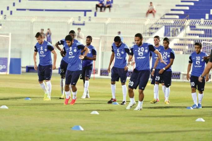 لاعبو الهلال السعودي يستعدون لمواجهة العين الاماراتي