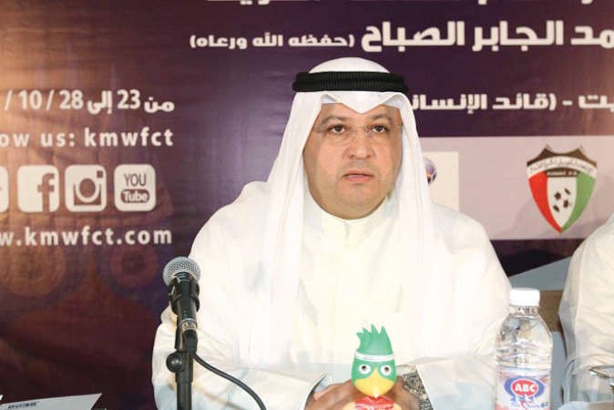 الشيخ طلال المحمد يتحدث في المؤتمر الصحافي 