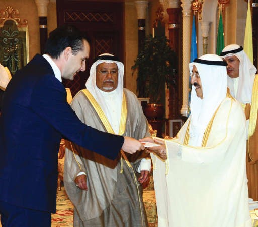 سمو الامير يتسلم اوراق اعتماد سفير بلجيكا 