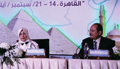 هند الصبيح خلال مشاركتها في المؤتمرناصر عبدالسيد