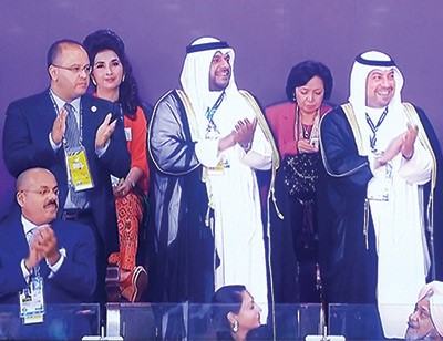 الشيخ طلال الفهد والشيخ احمد المنصور والشيخ احمد النواف