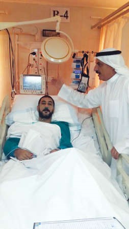 النائب عبدالله المعيوف اطمان على صحة الرقيب اول عبدالله جيرمن