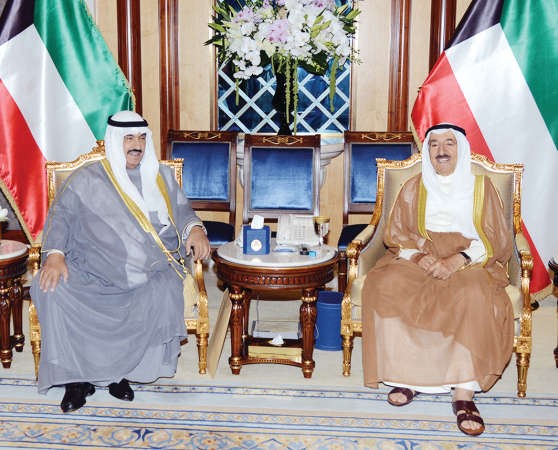 صاحب السمو الامير الشيخ صباح الاحمد خلال استقباله سمو الشيخ ناصر المحمد﻿