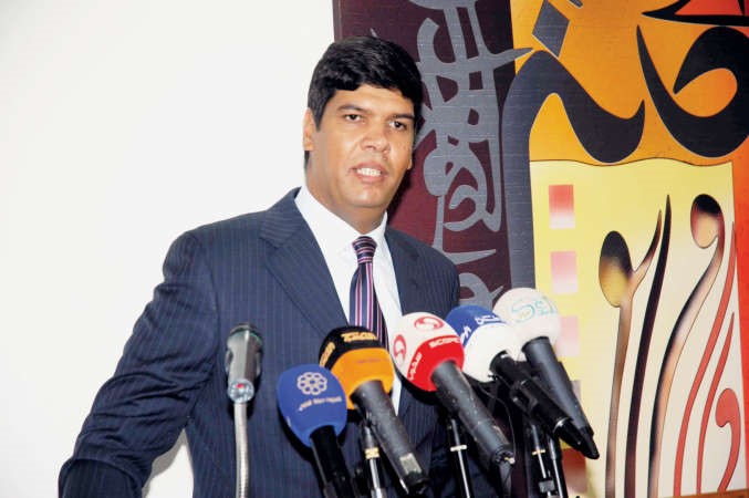 القائم بالاعمال المغربي المهدي الرامي متحدثا ﻿