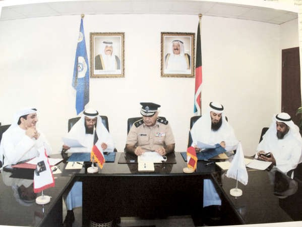 اللواء الديين خلال توقيعه مذكرة تفاهم بين الاوقاف وجامعة الكويت 