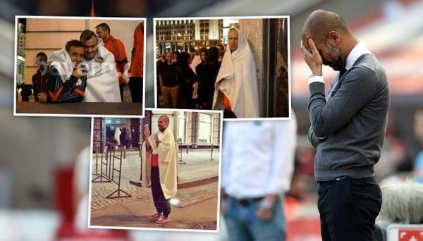 بالصورة .. هروب لاعبي بايرن ميونيخ بالبطانيات بعد حريق فندق 