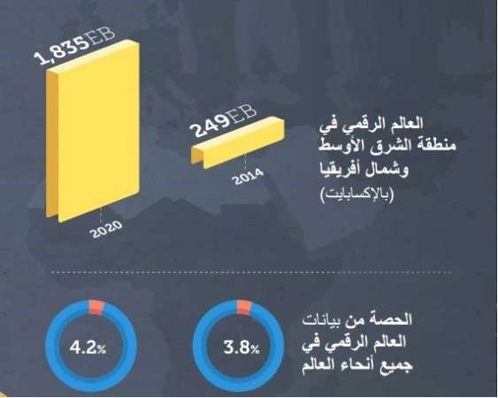 نمو العالم الرقمي في الشرق الأوسط وشمال أفريقيا بمعدل 600% بحلول 2020