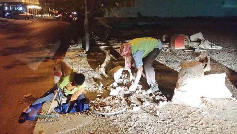 العمل خلال الفترة المسائية لعدم تعطيل الحركة المرورية ﻿