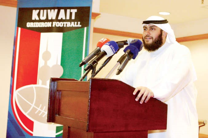الشيخ مشعل طلال الفهد يتحدث للحضور﻿
